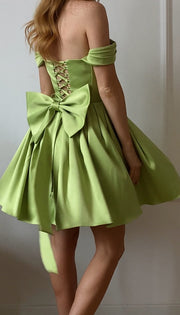 GRACE GREENERY BOW DRESS